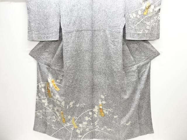 金彩短冊に花模様訪問着